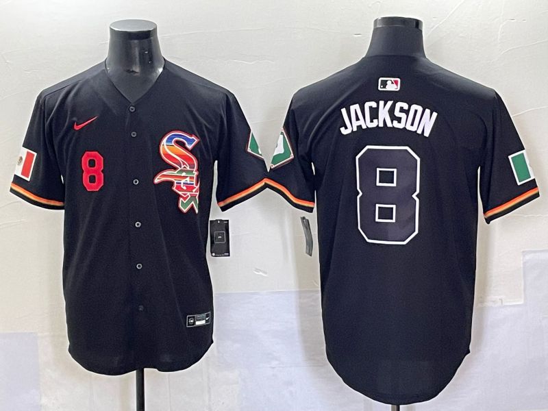 Men 2025 Chicago White Sox 8 Jackson Black Game Nike MLB Jersey style 7033